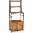 4-Tier Industrial Kitchen Bakers Rack Microwave Oven Stand-Brown by LJGDeals