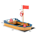 Kids' Pirate Boat Sandbox with Flag and Rudder by LJGDeals