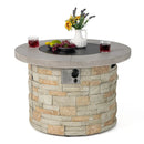 36 Inch Propane Gas Fire Pit Table with Lava Rock and PVC cover-Gray by LJGDeals