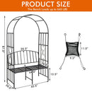Steel Garden Arch with 2-Seat Bench by LJGDeals