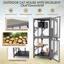 Outdoor Cat House Enclosures on Wheels Kitten Cages with Resting Box-Gray by LJGDeals