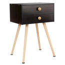 Modern Nightstand Bedside Table Mid Century with 2 Drawers-Natural by LJGDeals