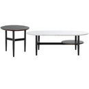 Set of 2 Modern Nesting Coffee Table with Extra Storage Shelf-White by LJGDeals