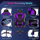 Gaming Chair Adjustable Swivel Computer Chair with Dynamic LED Lights by LJGDeals