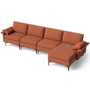 Extra Large L-shaped Sectional Sofa with Reversible Chaise and 2 USB Ports for 4-5 People by LJGDeals