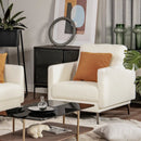 Modern Upholstered Accent Chair with Removable Backrest Cushion by LJGDeals