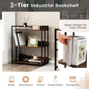 3/5-Tier Industrial Bookshelf Storage Shelf Display Rack with Adjustable Shelves by LJGDeals