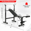 Adjustable Weight Bench and Barbell Rack Set with Weight Plate Post by LJGDeals