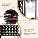 47 Inches Wine Rack Table with Glass Holder and Storage Shelves by LJGDeals