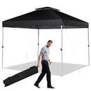 2-Tier 10 x 10 Feet Pop-up Canopy Tent with Wheeled Carry Bag-Black by DirectDeals