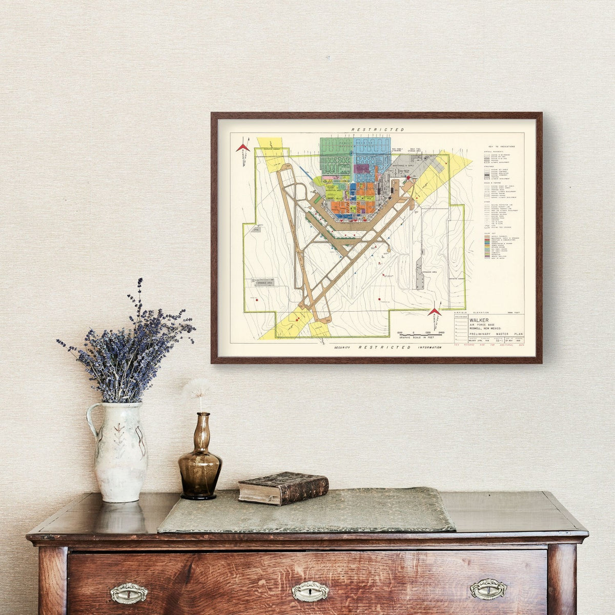 Vintage Map of Walker Air Force Base, 1951, photo 3 of 5