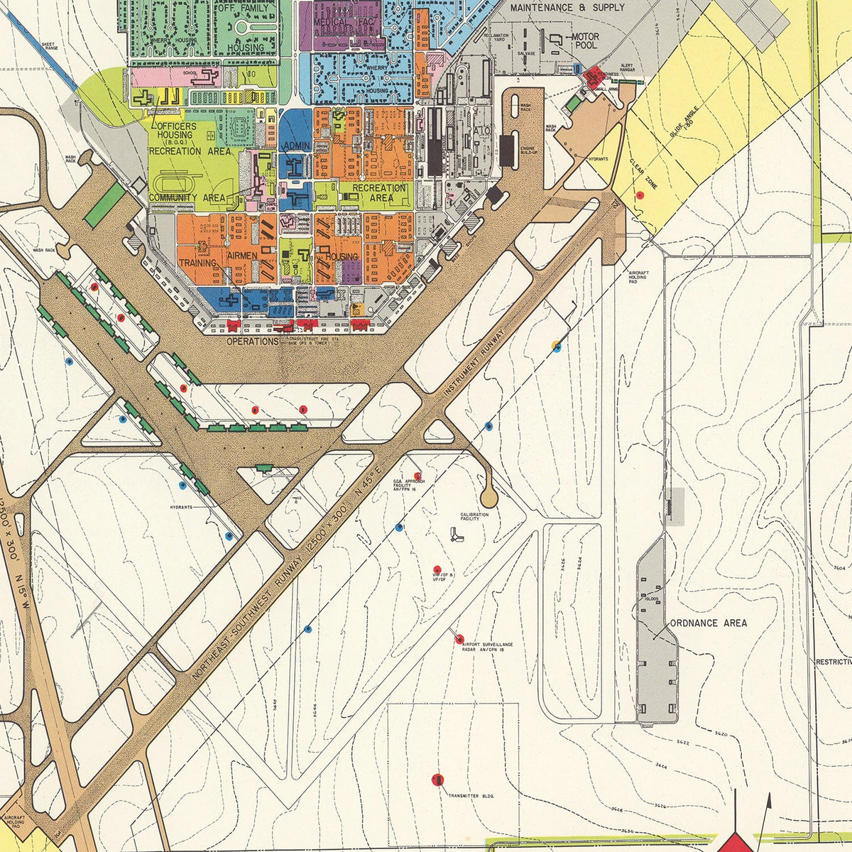 Vintage Map of Walker Air Force Base, 1951, photo 2 of 5