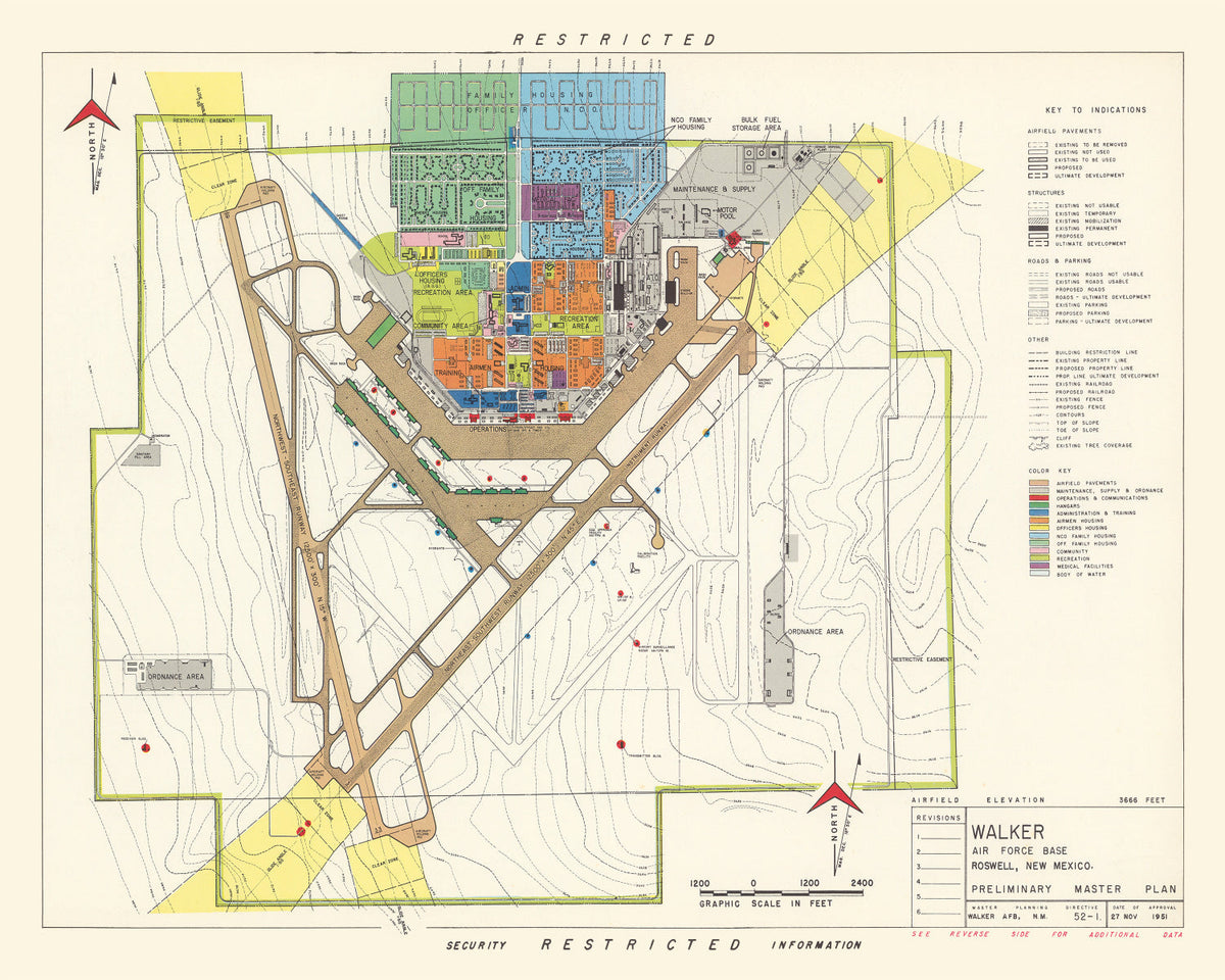 Vintage Map of Walker Air Force Base, 1951, photo 5 of 5