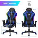 Gaming Chair Adjustable Swivel Computer Chair with Dynamic LED Lights by LJGDeals