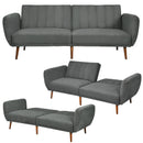 Convertible Futon Sofa Bed Adjustable Couch Sleeper with Wood Legs by LJGDeals