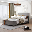 Full/Queen Size Upholstered Platform Bed Frame with Storage Ottoman by LJGDeals