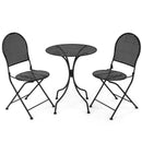 3 Pieces Patio Bistro Set Outdoor Conversation Furniture Table and Folding Chair