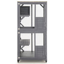Outdoor Cat House Enclosures on Wheels Kitten Cages with Resting Box-Gray by LJGDeals