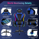 Gaming Chair Adjustable Swivel Computer Chair with Dynamic LED Lights by LJGDeals