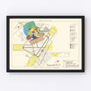 Vintage Map of Charleston Municipal Airport, 1952