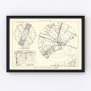 Vintage Map of the Charleston Municipal Airport Vicinity, 1952