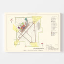 Vintage Map of Clovis Air Force Base, 1952