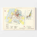 Vintage Map of Galveston Air Force Base, 1952
