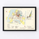 Vintage Map of Galveston Air Force Base, 1952