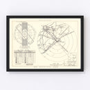 Vintage Map of the Galveston Air Force Base Vicinity, 1952