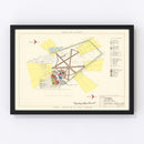 Vintage Map of Godman Air Force Base, 1951