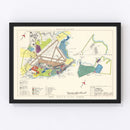 Vintage Map of Langley Air Force Base, 1951