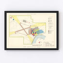Vintage Map of Larson Air Force Base, 1951