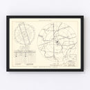 Vintage Map of the Larson Air Force Base Vicinity, 1951