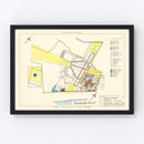 Vintage Map of Myrtle Beach Air Base, 1952