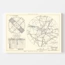 Vintage Map of the Raleigh - Durham Municipal Airport Vicinity, 1952