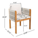 7 Piece Outdoor Dining Set With Table And 6 Chairs - Beige / Teak / White by HouseOfZazla