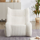Bean Bag Chair For Adults, Lazy Floor Sofa Couch Memory Foam Bean Bag Sofas Chenille Fabric Reading Chair Comfortable Corner Lounge Sofa For Living Room - White by HouseOfZazla