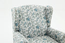 Modern Accent Chair with Retro Wood Legs and Floral Design by HouseOfZazla