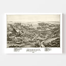 Vintage Map of Moscow, Pennsylvania 1891