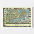 Vintage Map of Cape Ann, 1934