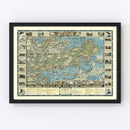 Vintage Map of Cape Ann, 1934