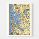 Vintage Map of Monterey Bay, 1932