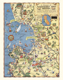 Vintage Map of Monterey Bay, 1932