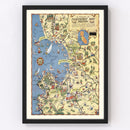 Vintage Map of Monterey Bay, 1932