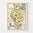 Vintage Map of Illinois 1935