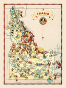 Vintage Map of Idaho 1935