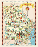 Vintage Map of Georgia 1935