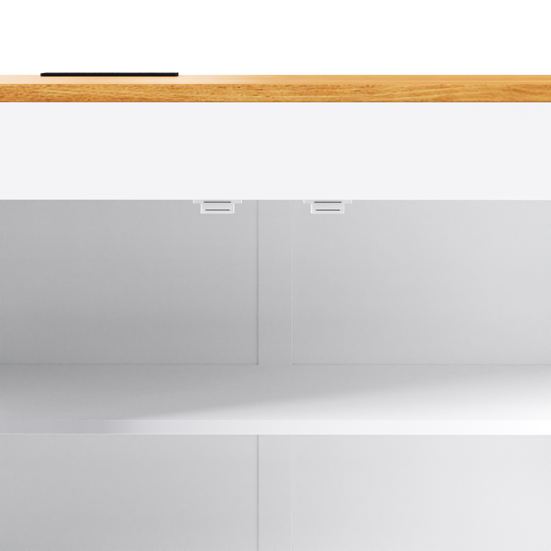 K&K 74.8" Kitchen Island with Extendable Dining Table, photo 9 of 10