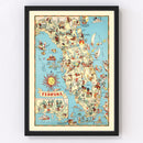 Vintage Map of Florida 1935