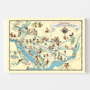 Vintage Map of Washington DC 1935